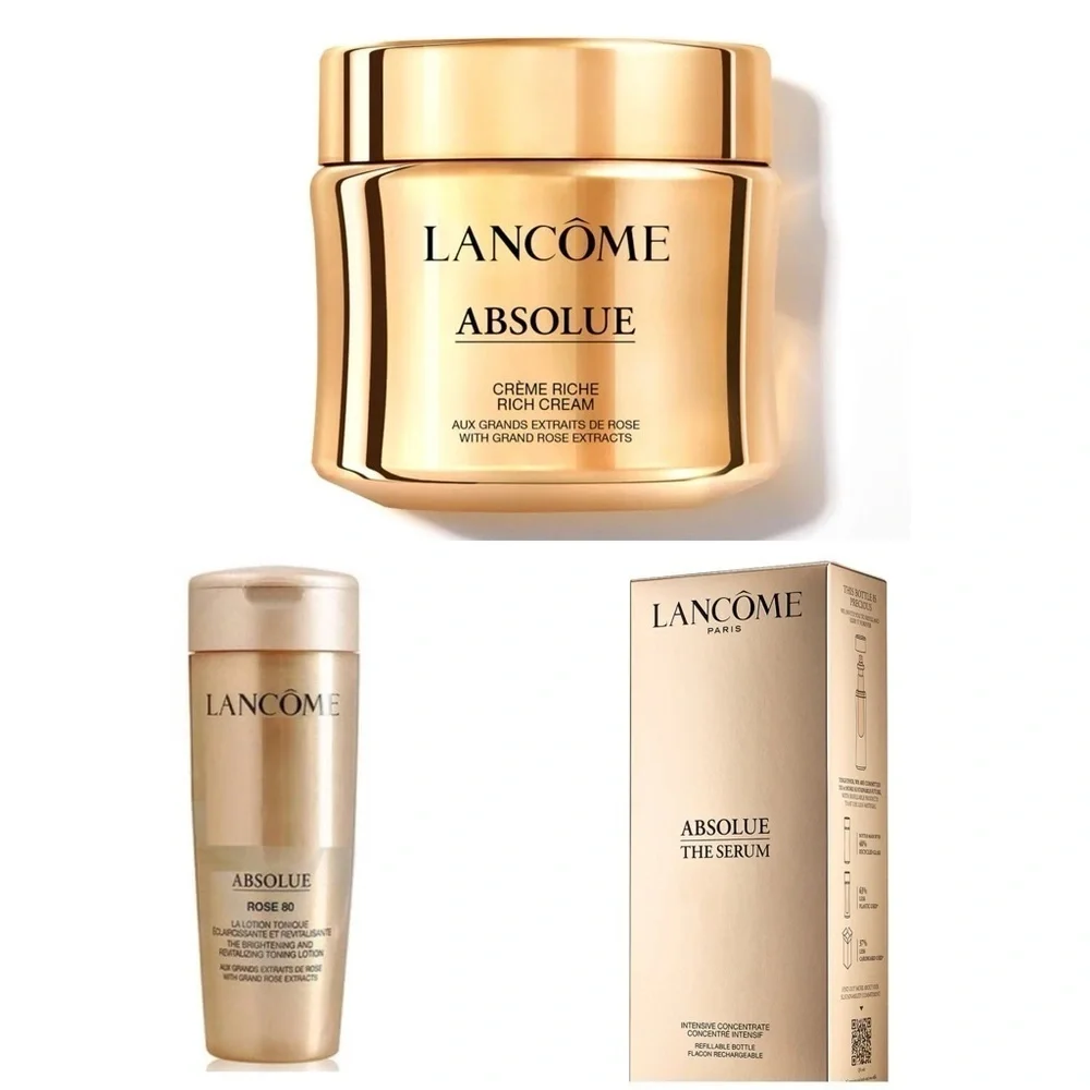 New Lancome Paris Absolue Sample Travel Trial Cream Toning Lotion and Serum